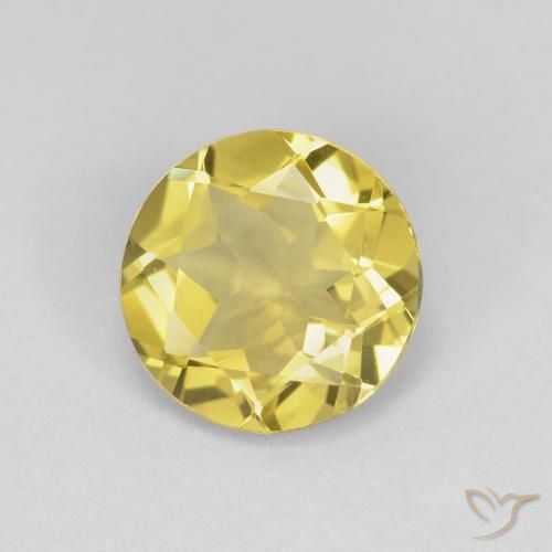 Berilo Amarelo claro médio Natural 1.48ct, Redondo, VVS