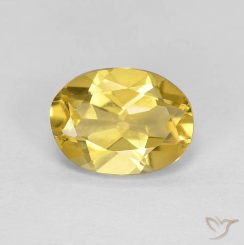 1.58ct Natural amarelo médio Berilo, oval, VVS