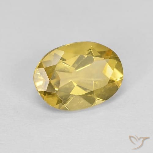 Berilo amarelo médio Natural 1.58ct, oval, VVS