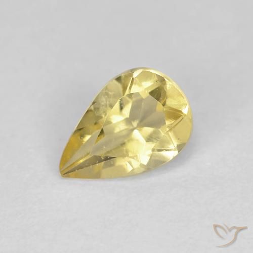 0.61ct Natural Amarelo Toscana Berilo, Formato de pêra, VS