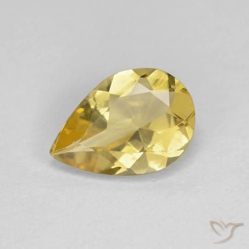 0.98ct Natural Luz amarela Berilo, Formato de pêra, VVS-VS