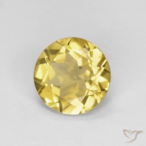 Berilo Amarelo Dourado Claro Natural 1.09ct, Redondo, VVS-VS