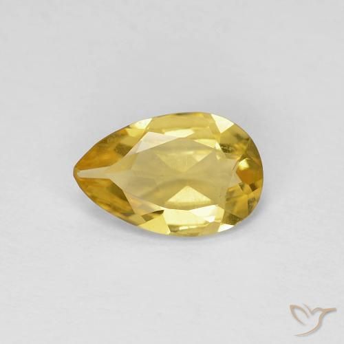 0.85ct Natural Amarelo Dourado Claro Berilo, Formato de pêra, VVS-VS