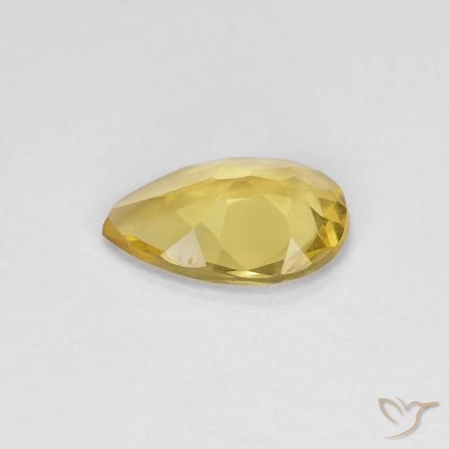 Berilo Amarelo Dourado Claro Natural 0.85ct, Formato de pêra, VVS-VS