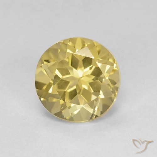 1.48ct Natural Luz amarela Berilo, Redondo, VVS-VS