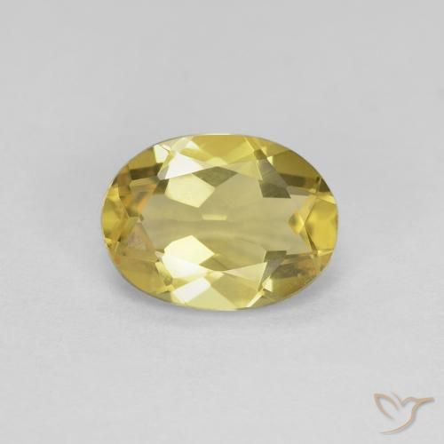 1.58ct Natural amarelo médio Berilo, oval, VVS