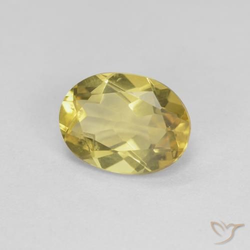 Berilo amarelo médio Natural 1.58ct, oval, VVS