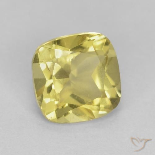Berilo amarelo médio Natural 0.88ct, Almofada, VVS