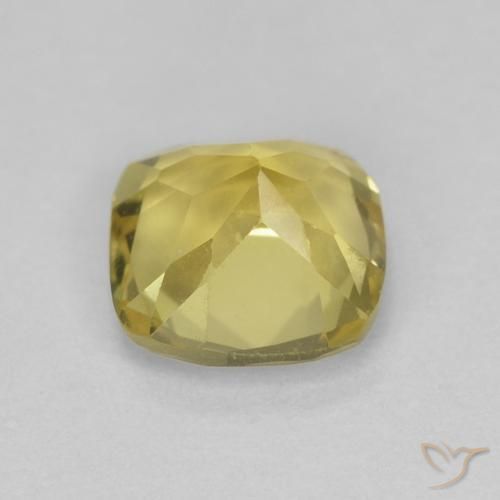 Berilo amarelo médio Natural 0.88ct, Almofada, VVS