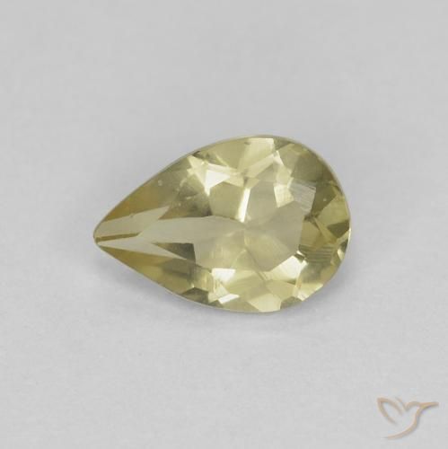 0.48ct Natural amarelo médio Berilo, Formato de pêra, VS