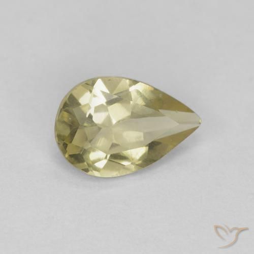Berilo amarelo médio Natural 0.48ct, Formato de pêra, VS