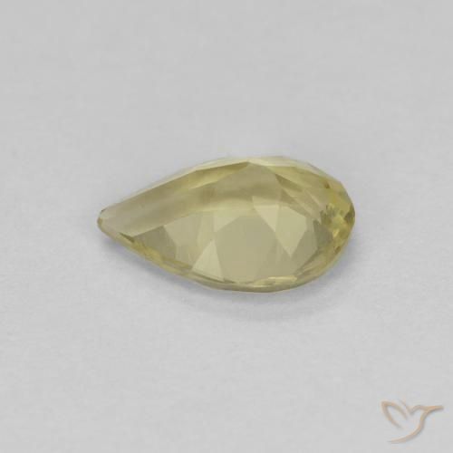 Berilo amarelo médio Natural 0.48ct, Formato de pêra, VS