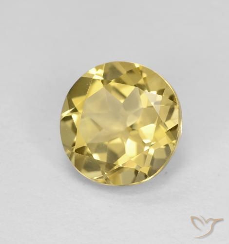 Berilo Amarelo Dijon muito claro Natural 1.92ct, Redondo, VVS