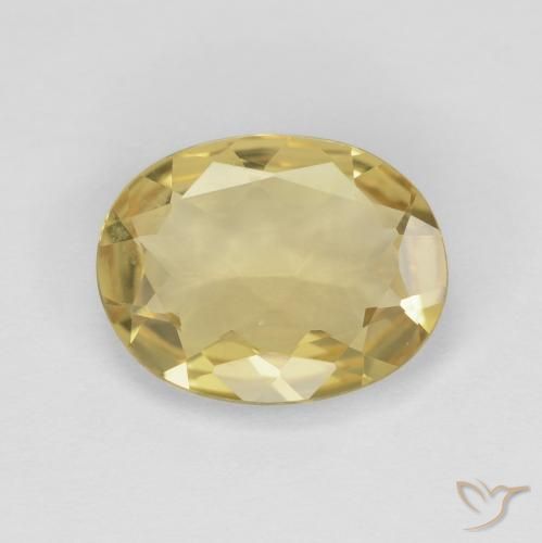 2.16ct Natural amarelo médio Berilo, oval, VVS