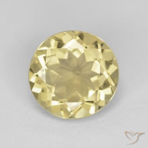 2.37ct Natural Amarelo Dijon muito claro Berilo, Redondo, VVS