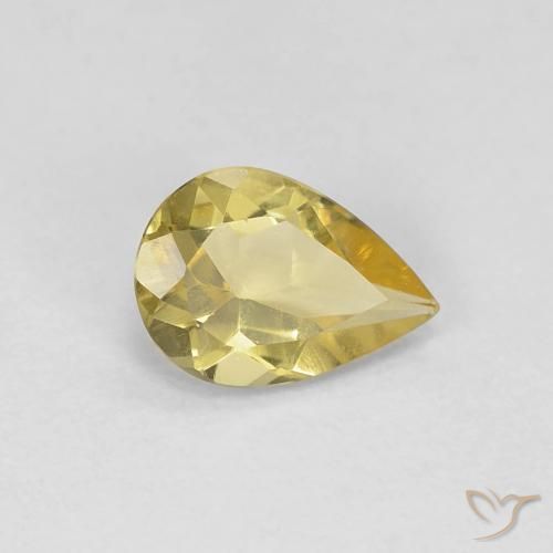 Berilo Amarelo Dijon Natural 0.52ct, Formato de pêra, VS