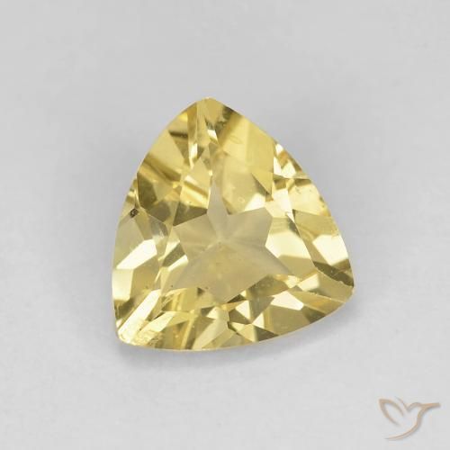 Berilo amarelo quente Natural 1.37ct, Trilhão, VS
