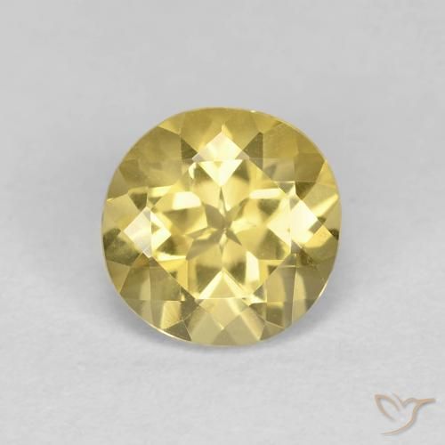 1.31ct Natural Amarelo Dourado Claro Berilo, Redondo, VVS