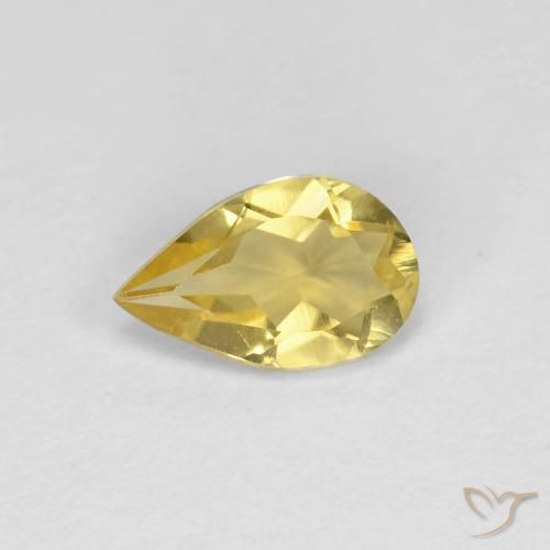 0.69ct Natural Luz Dourada Berilo, Formato de pêra, VVS