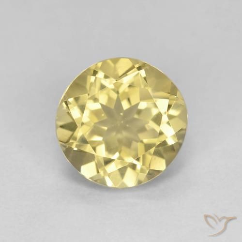 1.46ct Natural Amarelo Dourado Claro Berilo, Redondo, VVS