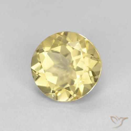 Berilo Amarelo Dourado Claro Natural 1.46ct, Redondo, VVS