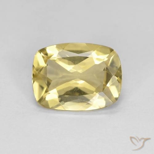 1.59ct Natural Amarelo Dijon muito claro Berilo, Almofada, VVS