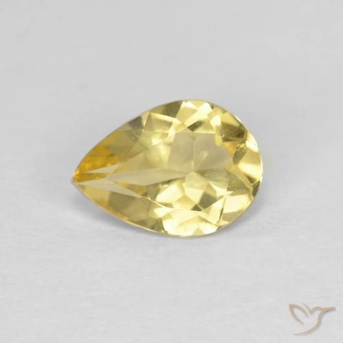 0.81ct Natural Luz Dourada Berilo, Formato de pêra, VVS