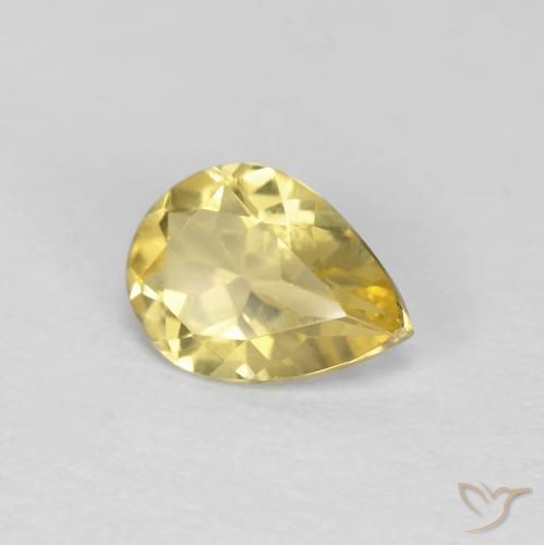 Berilo Luz Dourada Natural 0.81ct, Formato de pêra, VVS