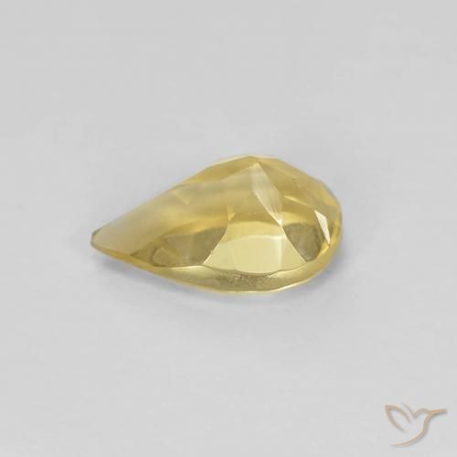 Berilo amarelo quente Natural 0.60ct, Formato de pêra, VS