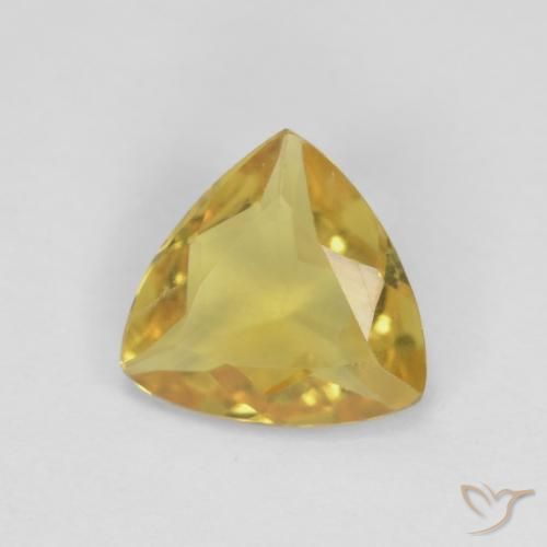 Berilo amarelo real Natural 0.85ct, Trilhão, VVS-VS