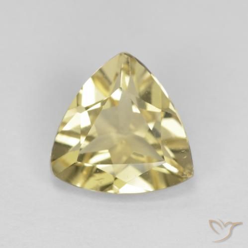 1.39ct Natural Medium Light-Yellow Berilo, Trilhão, VVS-VS