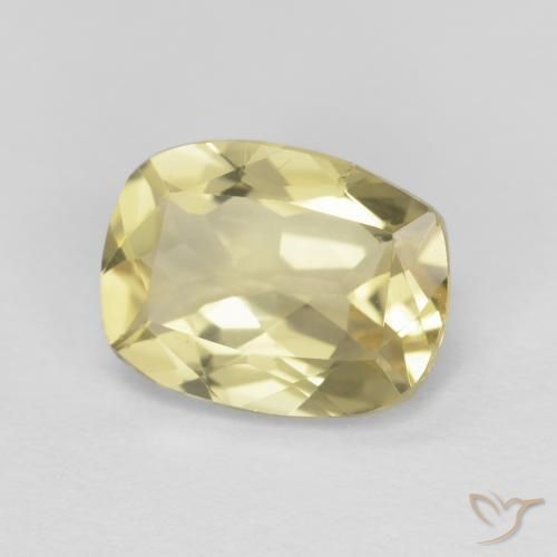 Berilo Amarelo claro Natural 1.62ct, Almofada, VVS-VS