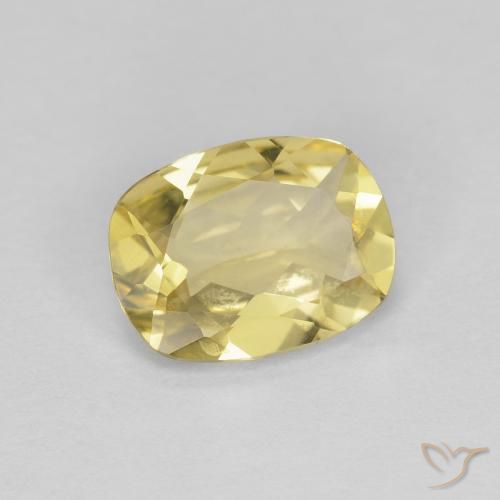Berilo amarelo quente Natural 1.12ct, Almofada, VVS