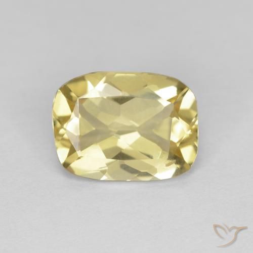 1.56ct Natural Amarelo Terroso Claro Berilo, Almofada, VVS-VS