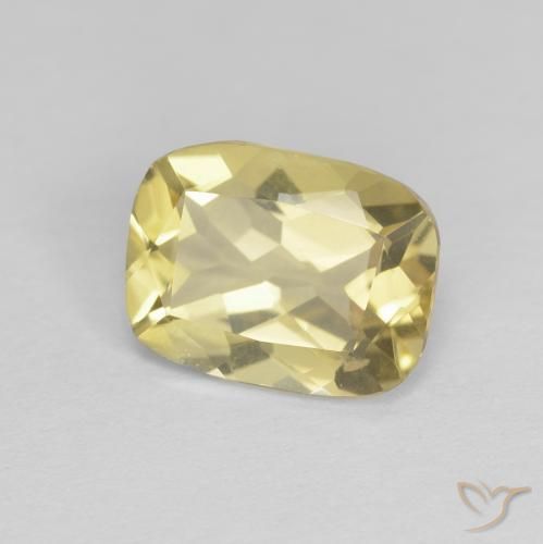 Berilo Amarelo Terroso Claro Natural 1.56ct, Almofada, VVS-VS