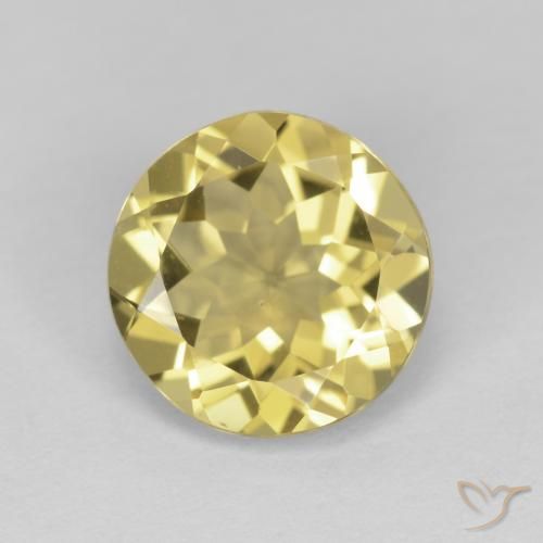 2.20ct Natural amarelo médio Berilo, Redondo, VVS-VS