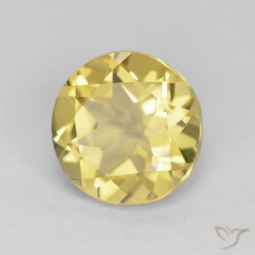 Berilo Amarelo acastanhado Natural 1.78ct, Redondo, VVS-VS