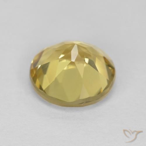 Berilo Amarelo acastanhado Natural 1.78ct, Redondo, VVS-VS
