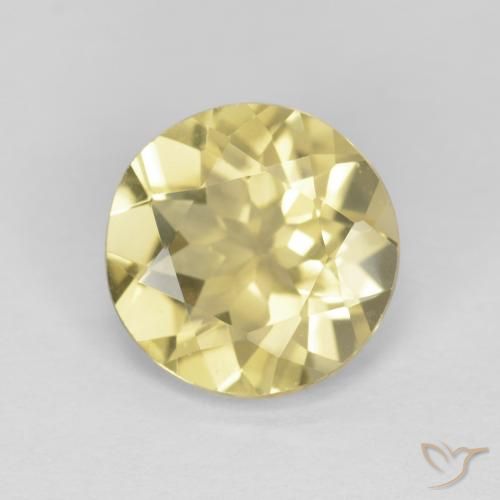 1.98ct Natural Amarelo Terroso Claro Berilo, Redondo, VVS-VS