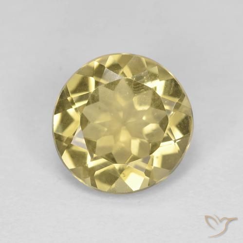 1.87ct Natural amarelo médio Berilo, Redondo, VS
