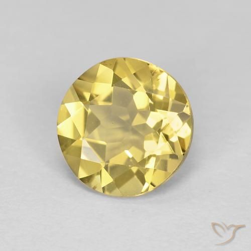 Berilo Amarelo claro mel Natural 1.71ct, Redondo, VS