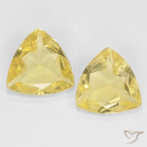 2.16ctw Natural amarelo médio Berilo, Trilhão, VVS