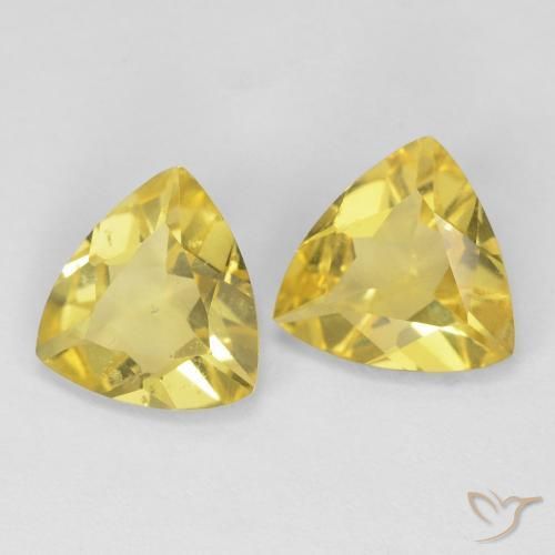Pedras preciosas de Berilo Luz amarela natural de 1.52 ct, Trilhão, VS
