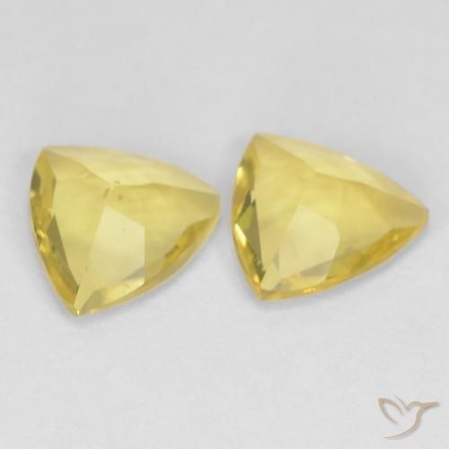 Pedras preciosas de Berilo Luz amarela natural de 1.52 ct, Trilhão, VS