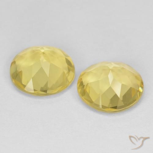 Pedras preciosas de Berilo Abelha Amarela natural de 3.15 ct, Redondo, VVS