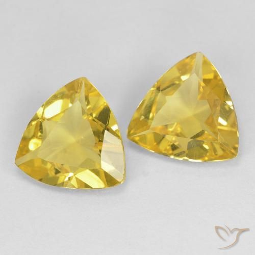 Pedras preciosas de Berilo amarelo médio natural de 2.30 ct, Trilhão, VVS-VS
