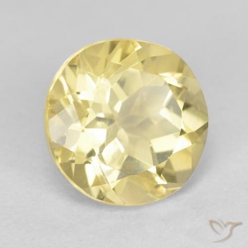 Berilo Amarelo Dijon muito claro Natural 1.89ct, Redondo, VVS