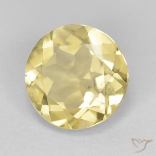 Berilo Amarelo Dijon muito claro Natural 1.72ct, Redondo, VVS