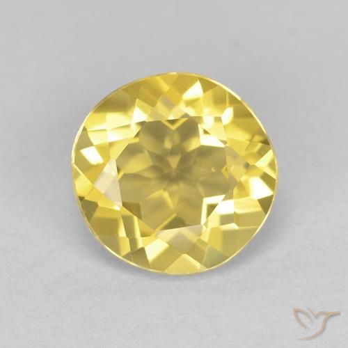 1.26ct Natural amarelo médio Berilo, Redondo, VVS