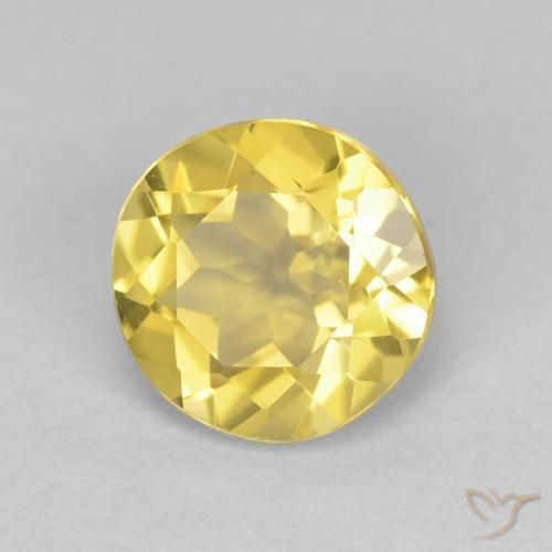 Berilo amarelo médio Natural 1.26ct, Redondo, VVS